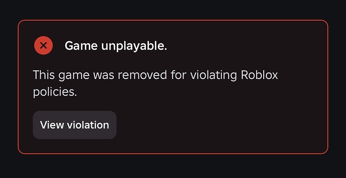 Roblox R2 Removed Game removed but no way to see why or resolve - Creator Hub (create ...