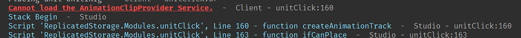Getting an animation error - Scripting Support - Developer Forum | Roblox