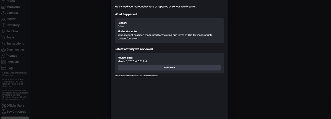 Moderation Issue Leading to False Account Termination and Ignored ...