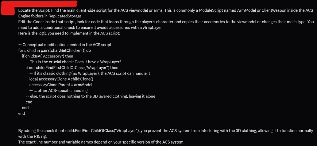 Problem with 3D clothes on acs - Code Review - Developer Forum | Roblox
