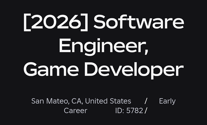[2026] Software Engineer, Game Developer: Applications Now Open ...