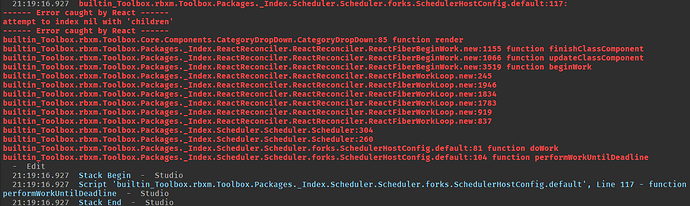 Studio Toolbox Plugin Crashing - Studio Bugs - Developer Forum | Roblox