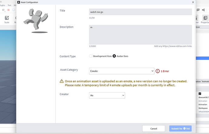 Help with animation upload to store - Platform Usage Support ...