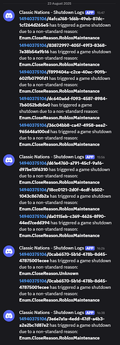 All servers of my game Classic Nations were shutdown...
