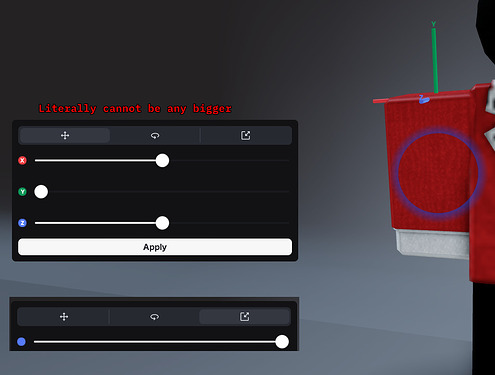 View in Roblox app, after adjusting the accessory