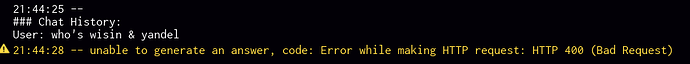 returned error