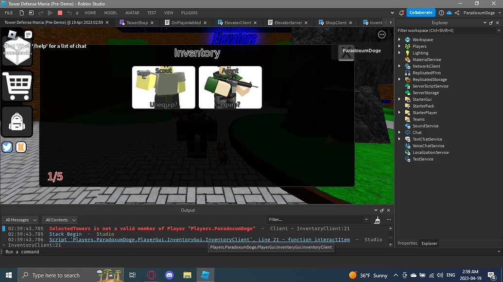 Inventory/Shop Not Working - Scripting Support - Developer Forum | Roblox