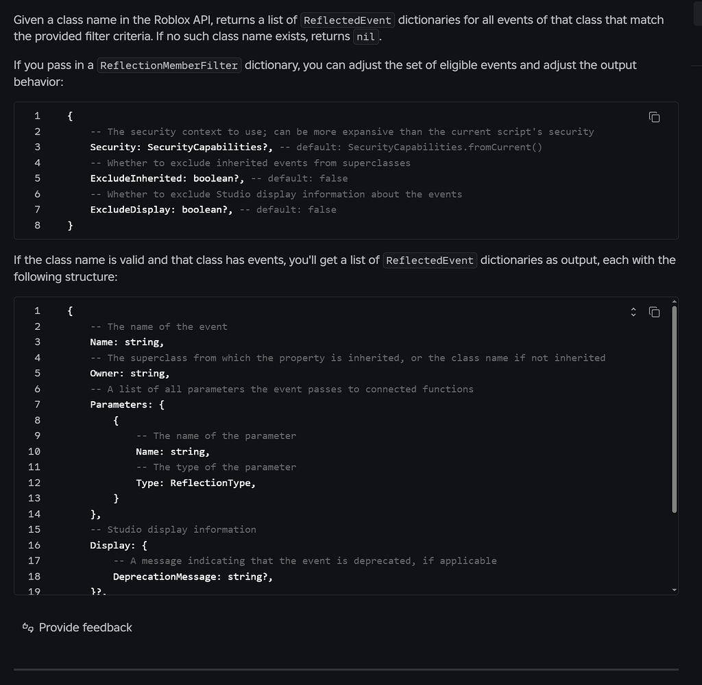 Comments within example code are too dark to read when using dark theme ...
