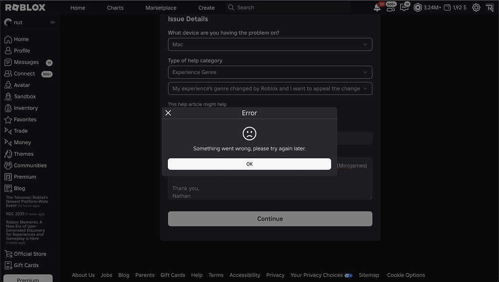 Unable To Create A Roblox Support Ticket Platform Usage Support Bbcac90c79655ac1d91dcd3673c65b34b05755fc 2 1023x579 