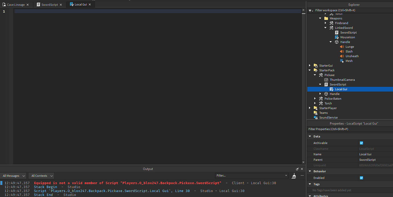 Script has invisible, uneditable code? - Scripting Support - Developer ...
