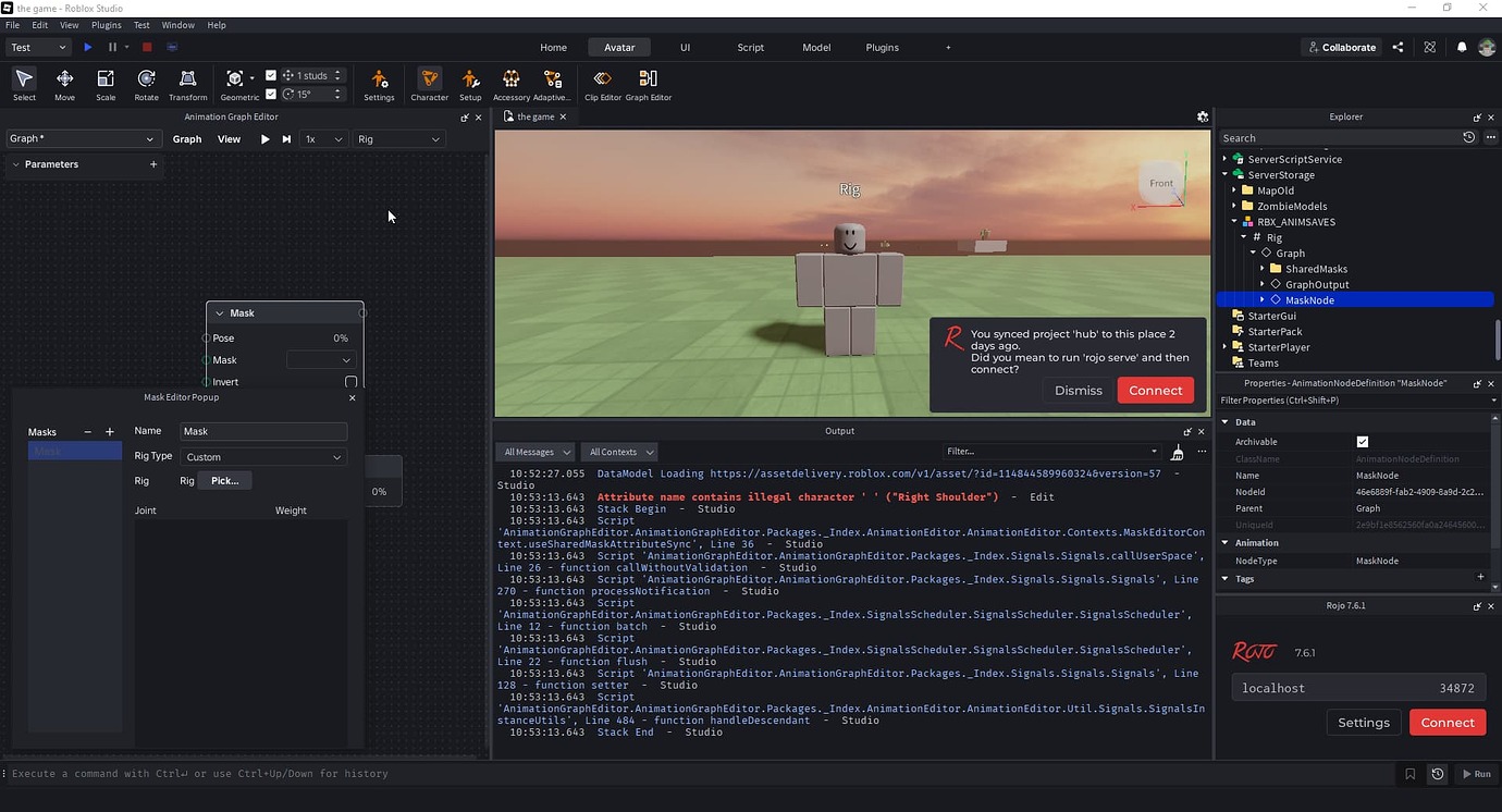 Animation Graph - Mask Bug - Studio Bugs - Developer Forum | Roblox