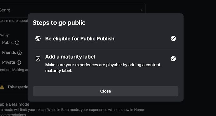 Unable to set experience to public - Platform Usage Support - Developer ...