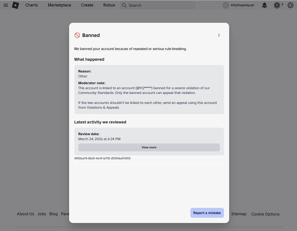 Multiple roblox accounts terminated due to enforcement ban - Platform ...