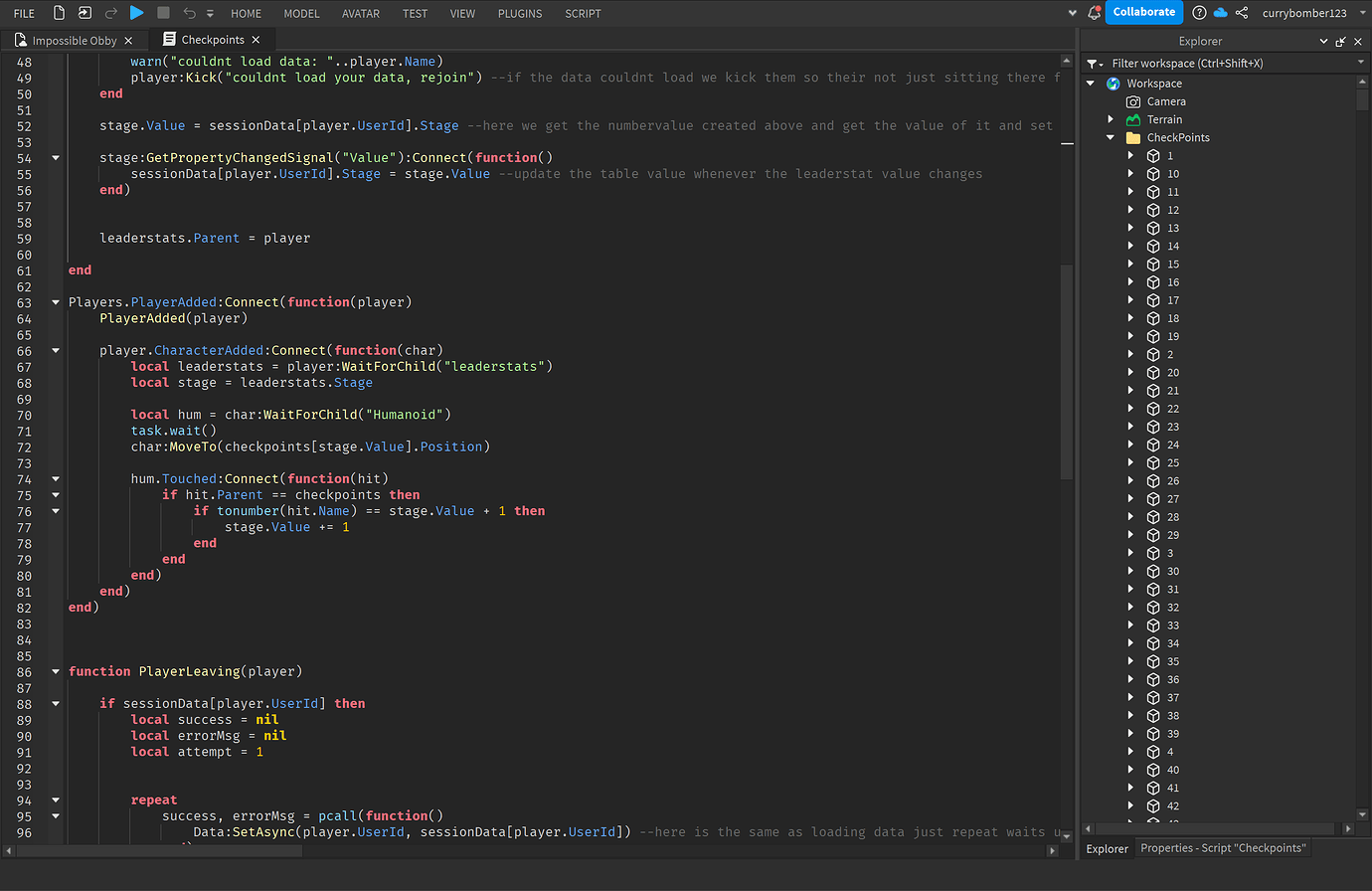 Checkpoint System Not working - Scripting Support - Developer Forum ...