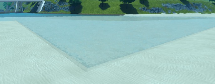 Terrain appearing above the water far from the player