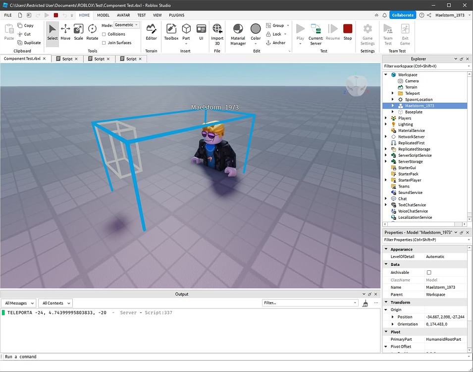 After teleport within place, HumanoidRootPart position no longer