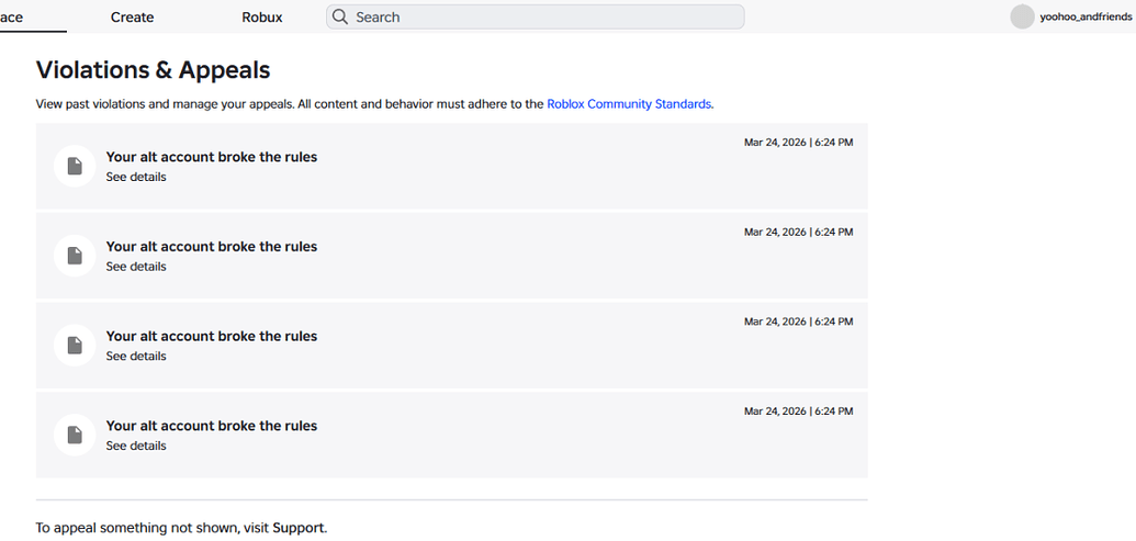 Multiple roblox accounts terminated due to enforcement ban - Platform ...
