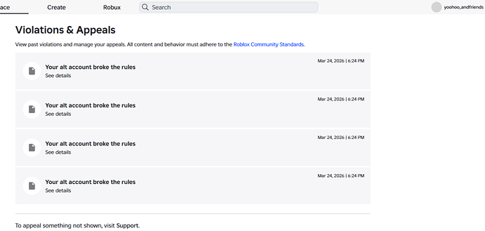 Multiple roblox accounts terminated due to enforcement ban - Platform ...