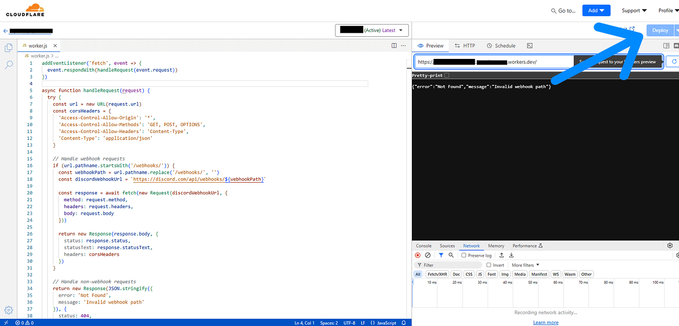 Discord webhook proxy w cloudflare free community resources