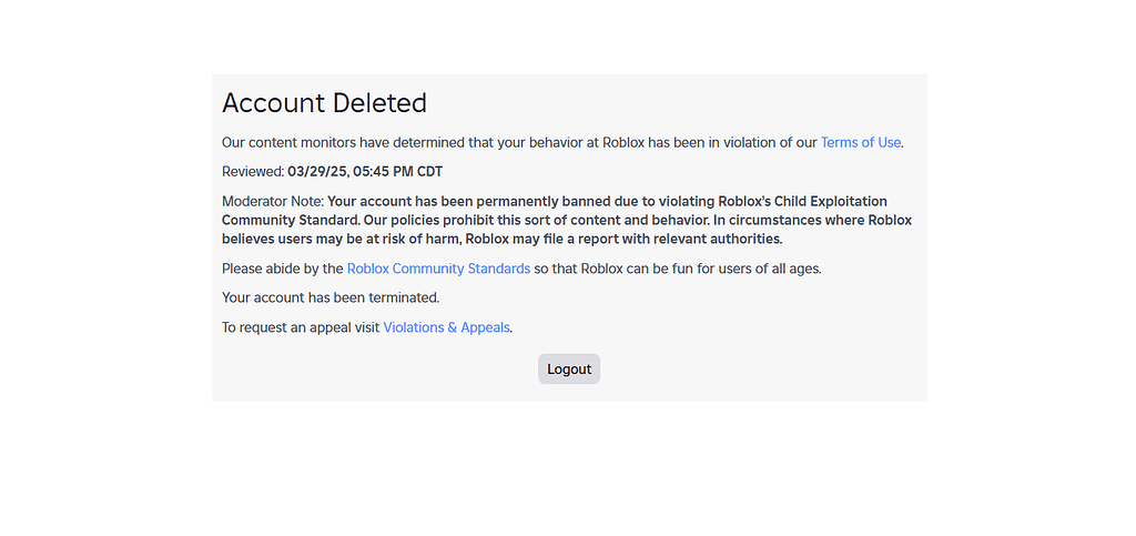 Help, account wrongly deleted for "Child Exploitation" - Platform Usage ...