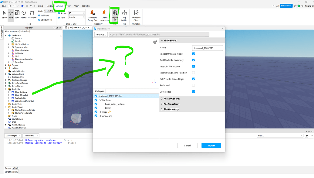 Problems to import FBX model - Studio Bugs - Developer Forum | Roblox