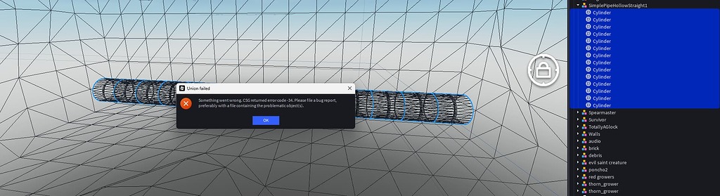 Error while unioning - Studio Bugs - Developer Forum | Roblox