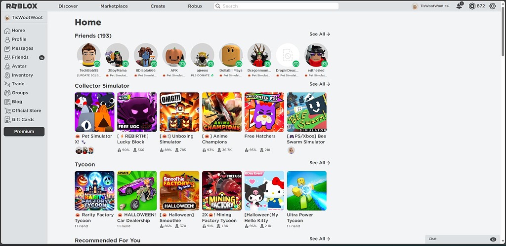 "Continue" does not show on homepage - Roblox Application and Website ...
