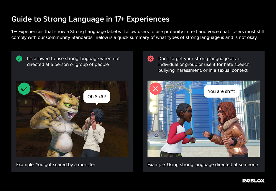 17+ Experiences Can Add Support for Strong Language - Announcements ...