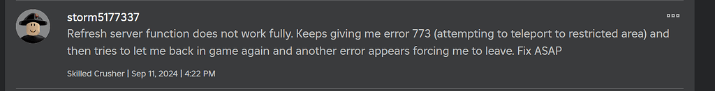 Recent increase in failed teleports (Error code 773 and 279) - Engine ...