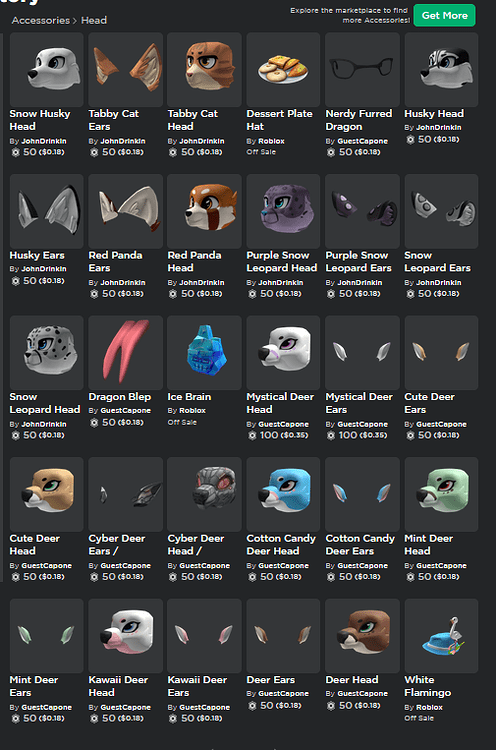 Roblox fails to load past 50 accessories on both avatar editors. Can ...