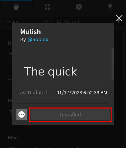 installed