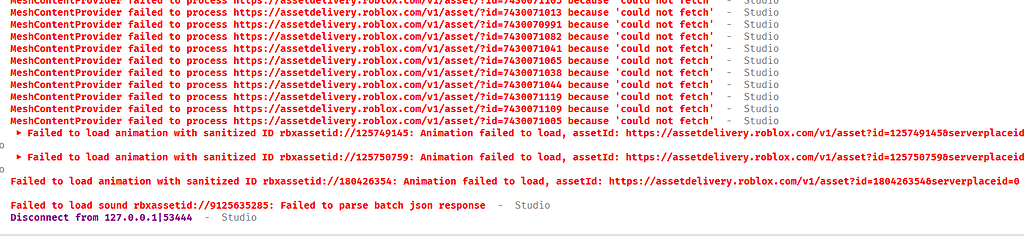 Roblox studio 'could not fetch' assets - Platform Usage Support ...