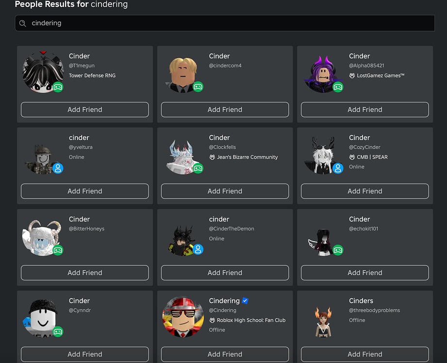 Search results for usernames is weird - Roblox Application and Website ...