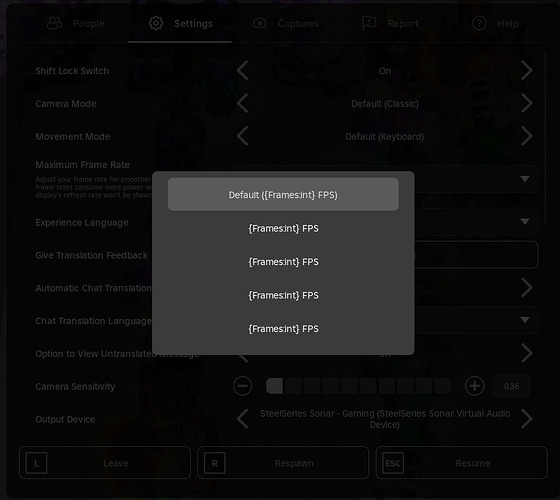 Frame rate options displayed incorrectly - Engine Bugs - Developer ...