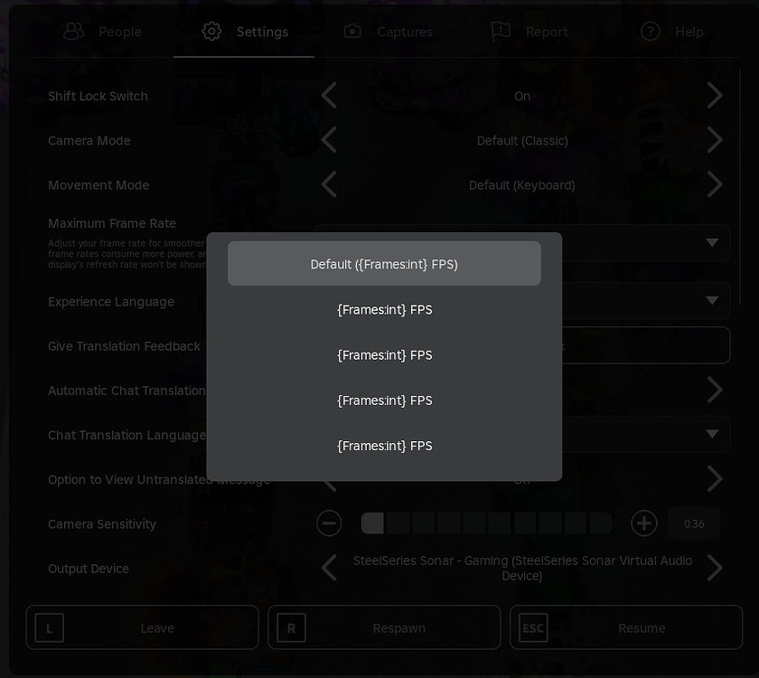 Frame rate options displayed incorrectly - Engine Bugs - Developer ...