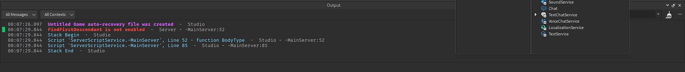 FindFirstDescendant is not enabled - Scripting Support - Developer ...
