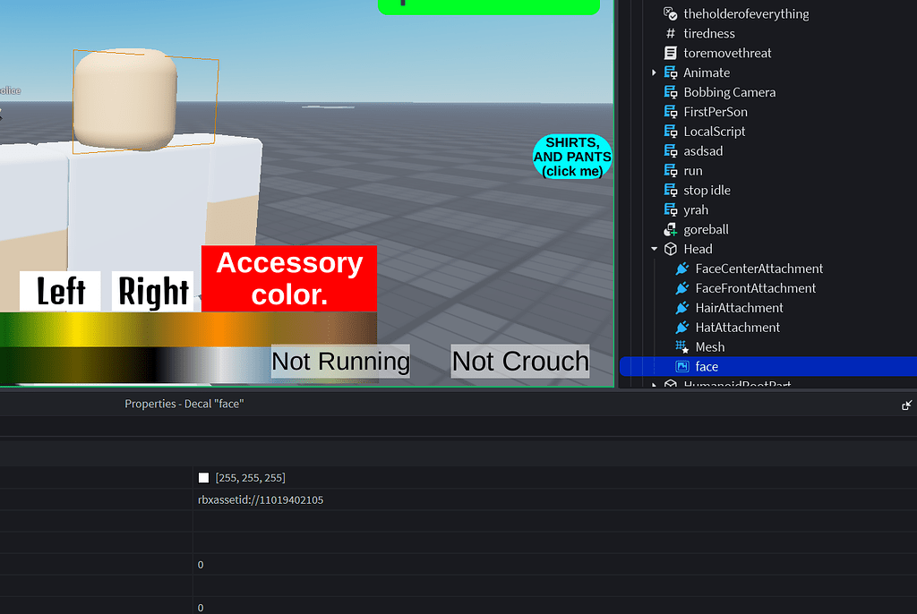 Face changing script isnt working but no errors appear and face doesn't ...