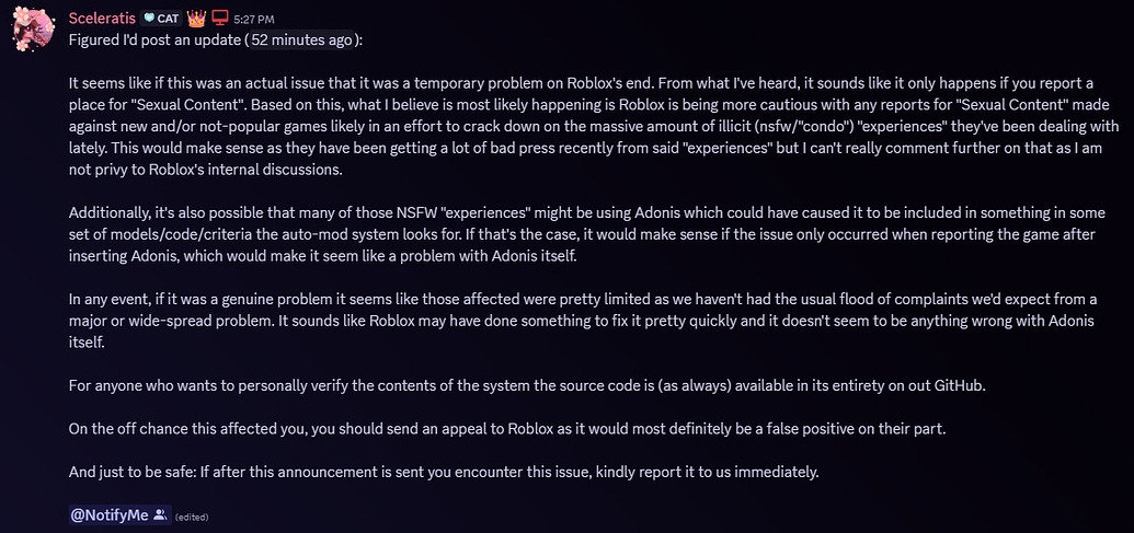 Adonis admin false banning/warning users - Other Bugs - Developer Forum ...