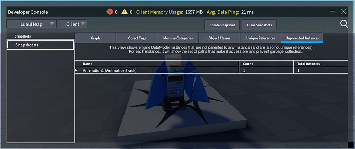 Removed modules stay in memory if they contain a function - Engine
