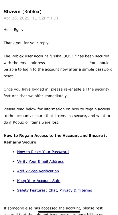 What should I do if my account was hacked and all my robux were spent ...