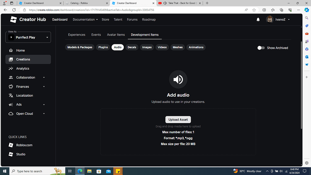 I Cant Find My Uploaded Audios Scripting Support Developer Forum Roblox I Cant Find My Uploaded Audios Scripting Support Developer Forum Roblox