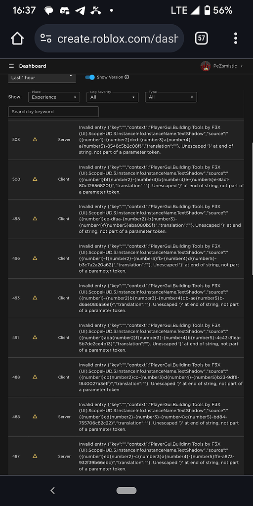 Localization text scraper (?) throwing warnings out of nowhere and