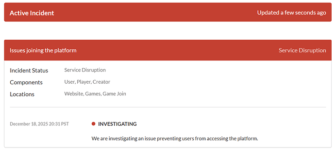 PLATFORM WIDE OUTAGE ERROR 9007 SERVICE INSTANCES visual data 2