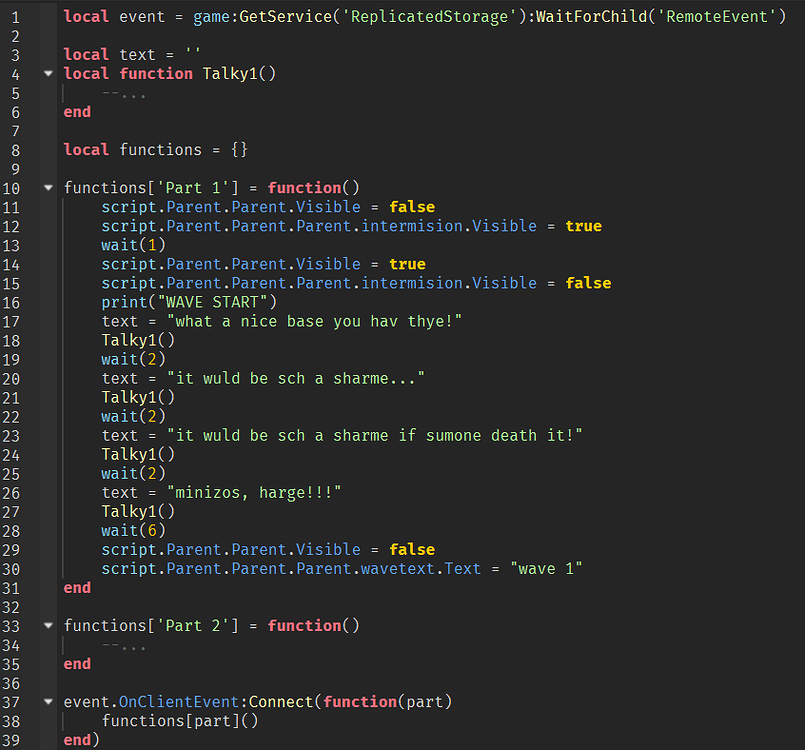 Client sided enemy spawning for a defense game. (CODE IS LIKE SUPER ...