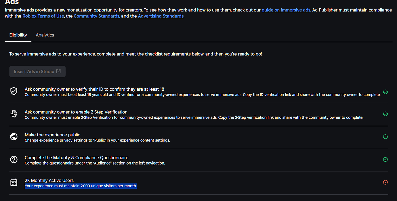 Not eligible for In-Game ads - Platform Usage Support - Developer Forum ...