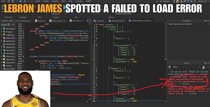 Lebron james Spotted a Failed to load error