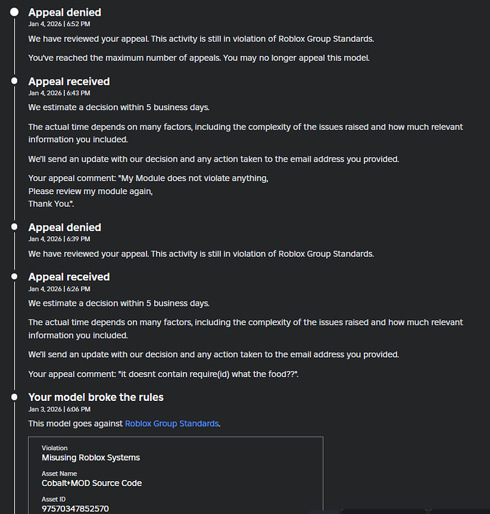 Moderation issue with my public assets - Other Bugs - Developer Forum ...