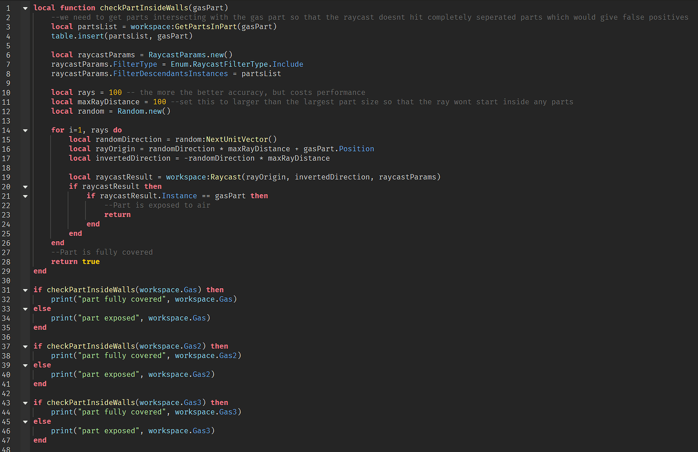 How to universally detect if a part is fully inside a floor - Scripting ...