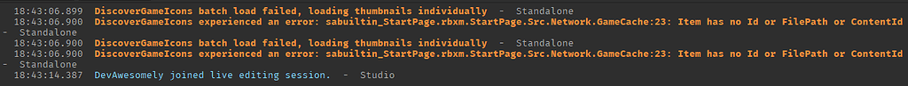 DiscoverGameIcons Studio Output Warning - Studio Bugs - Developer Forum ...