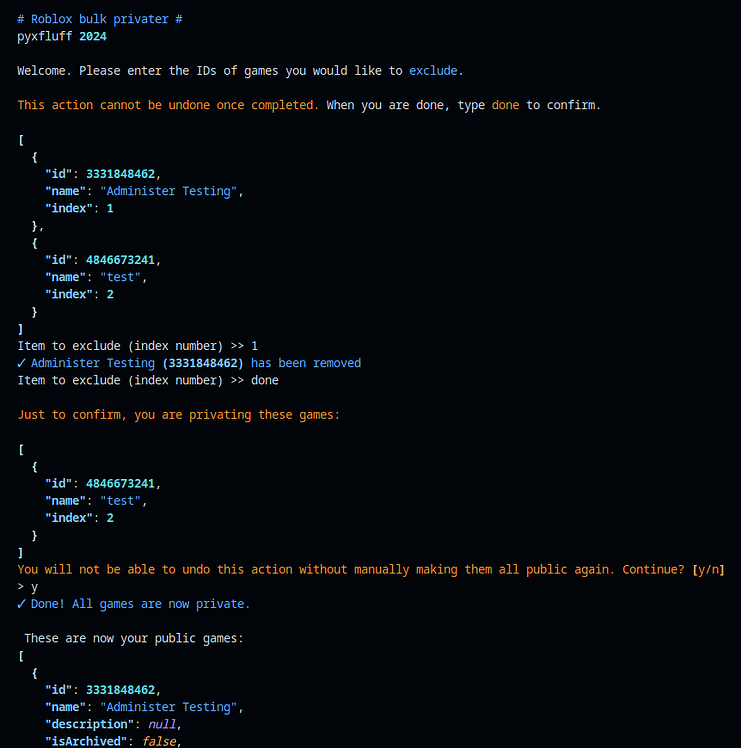 Python bulk game privater - Community Resources - Developer Forum | Roblox